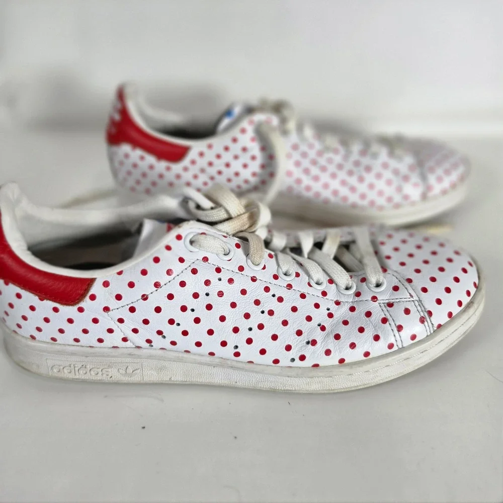Adidas Stan Smith Pharrell Williams Polka Dot Red White B25401 Mens 8.5 Sneaker